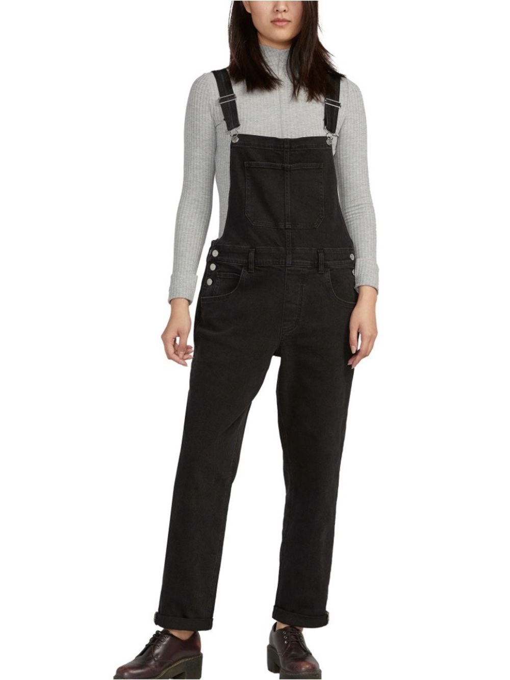 Silver Jeans Black Denim Overalls